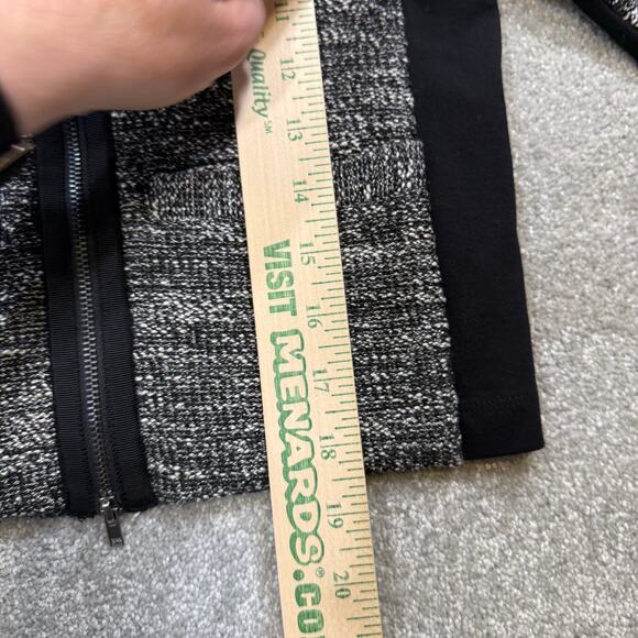 Eileen Fisher Collarless Tweed Crop Jacket Full Zip Italian Ponte Black White XS - Picture 11 of 14